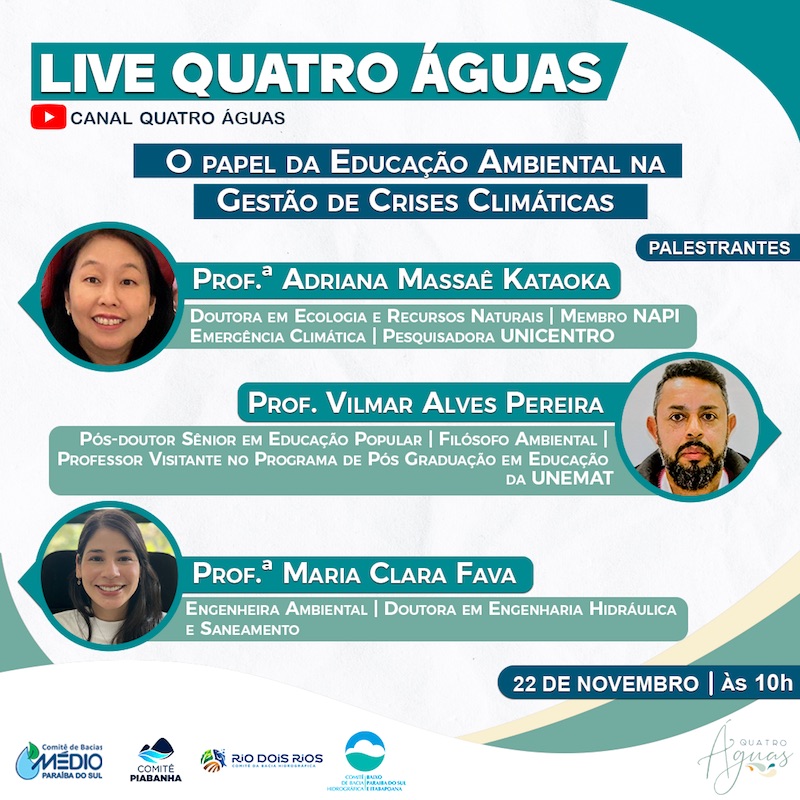 Live Quatro Águas: Comitês do Estado do RJ realizam evento online para discutir  Educação Ambiental no contexto da crise