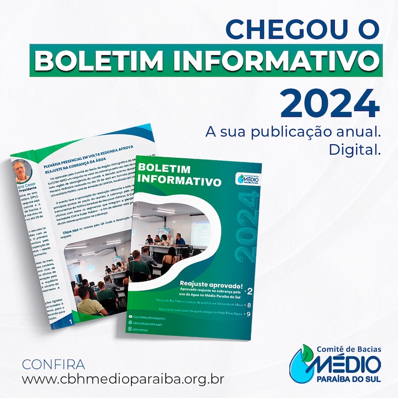 Confira a nova edição do Boletim Digital com as ações de destaque do Comitê  Médio Paraíba do Sul