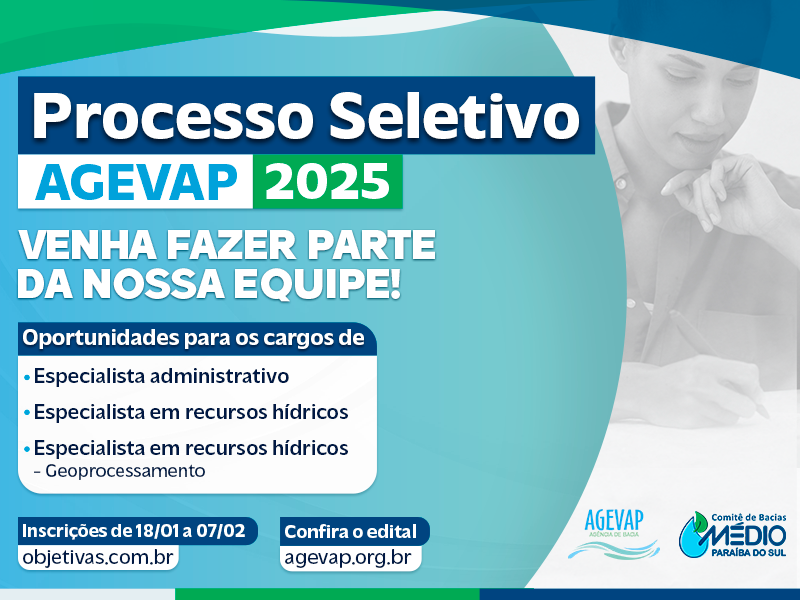 AGEVAP abre processo seletivo com vagas para Especialista Administrativo e  Especialista em Recursos Hídricos